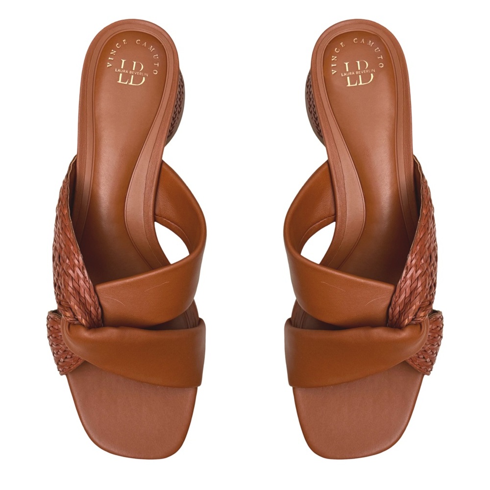 VINCE CAMUTO • Chestnut Willow Woven Leather Sandals